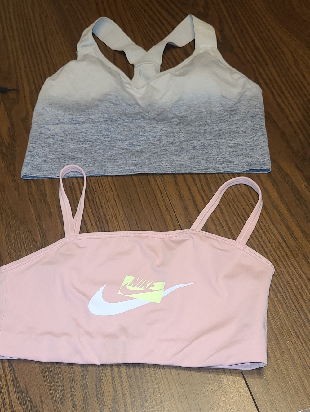 Nike Pink Sports Bra And Blue Gray Racerback Sports Bra Pink Sport Both Size L